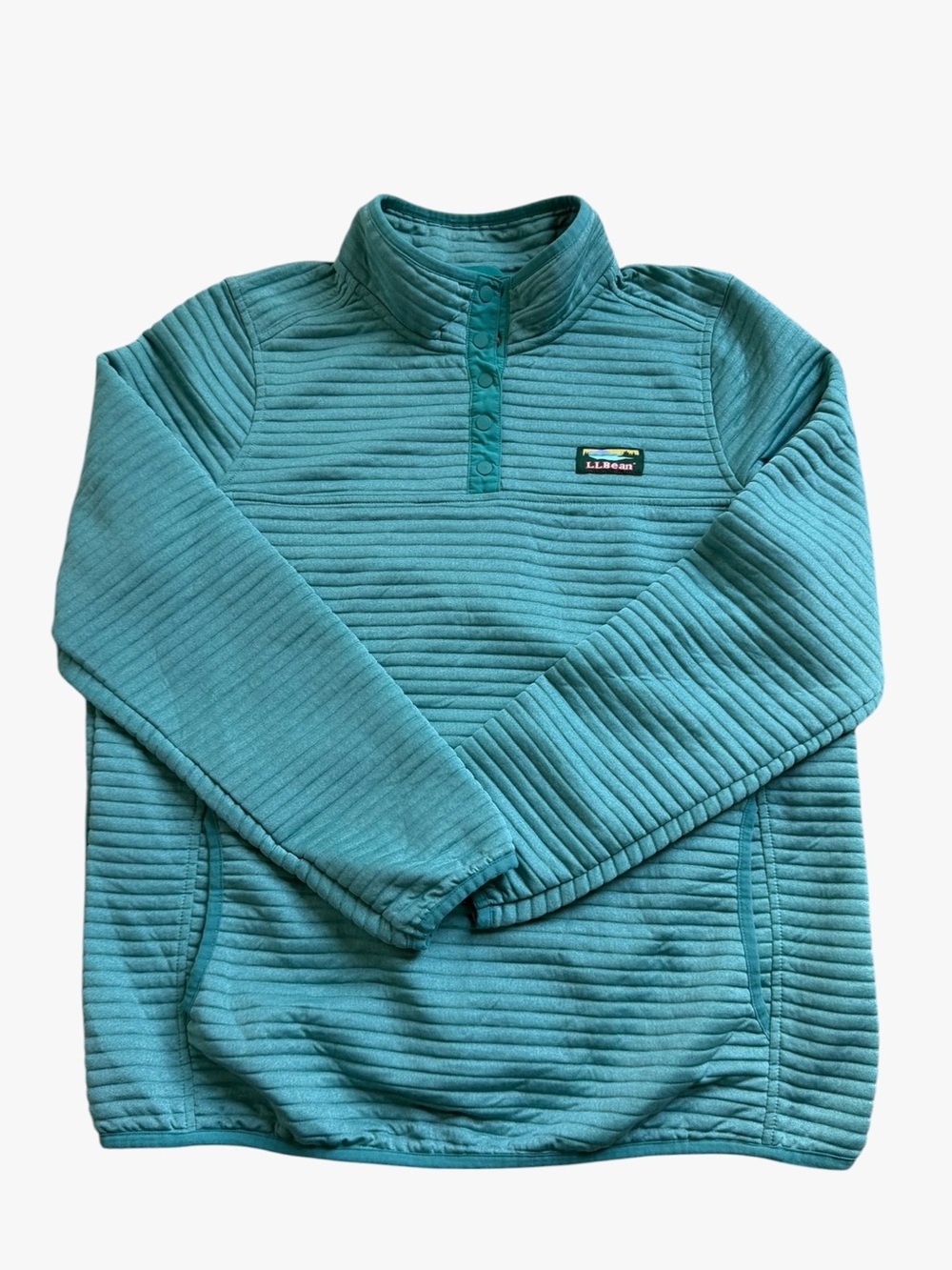 L.L. Bean Women’s Airlight Knit Pullover Size Large Blue Lightweight Sweatshirt